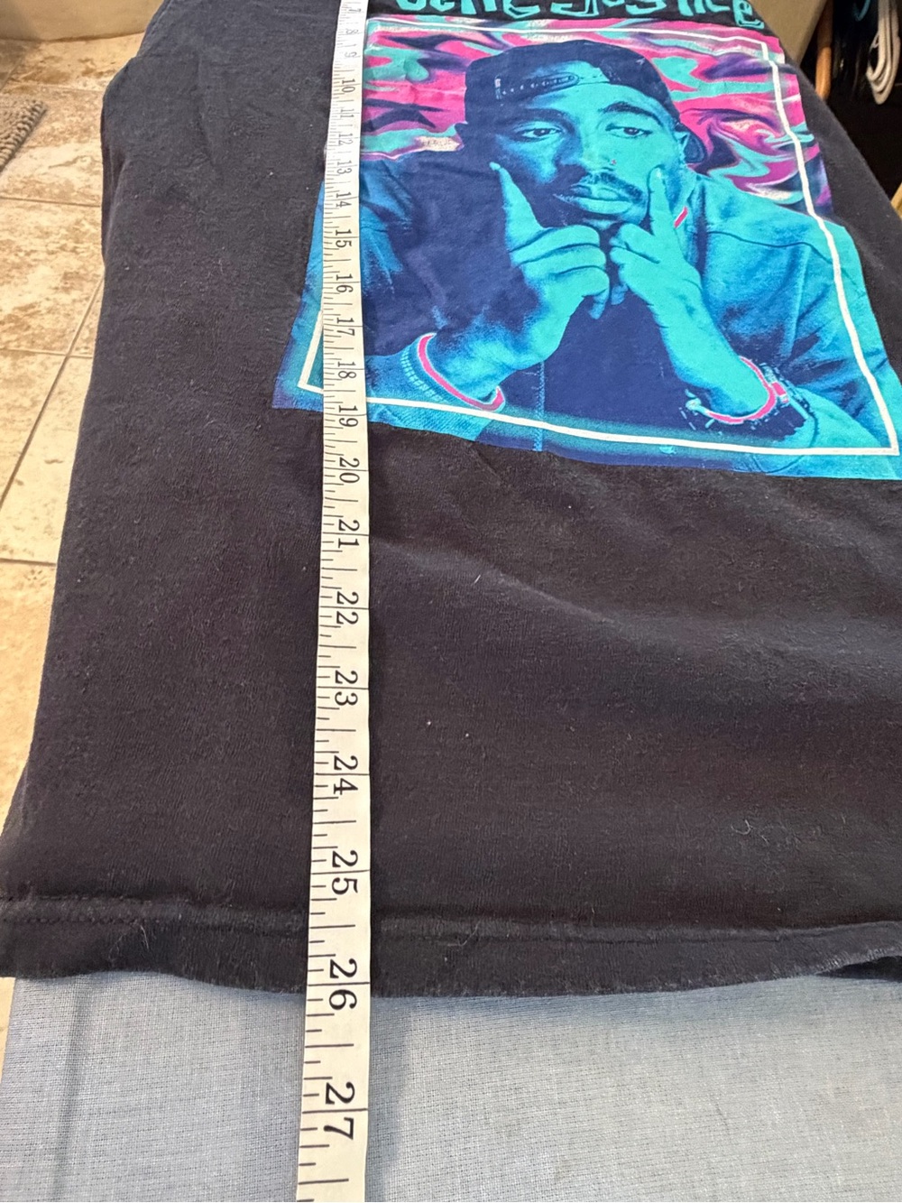 Black 'Poetic Justice' Graphic T-Shirt - Black with Teal & Pink - Picture 6 of 6